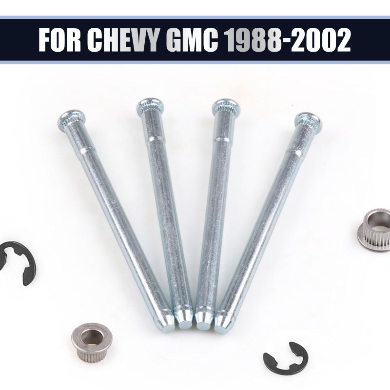 Flygun 16 PCS Car Door Hinge Pin Kit, Metal Rustproof Stabilized Door Hinge Roll Pin and Bushing Repair Kit, with E-Ring Clamp Mounting Accessories, Compatible with 1988-2002 Chevrolet GMC (Silver) - Image 3